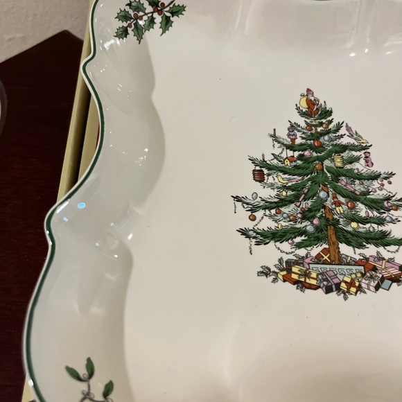 712. NIB SPODE CHRISTMAS TREE DEVONIA TRAY - Picture 4 of 7
